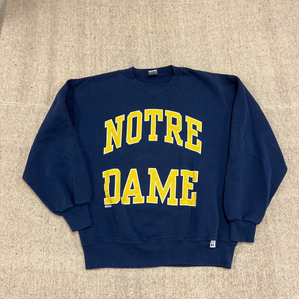 Vintage University Of Notre Dame Sweatshirt Mens Large Blue 1990s Russell